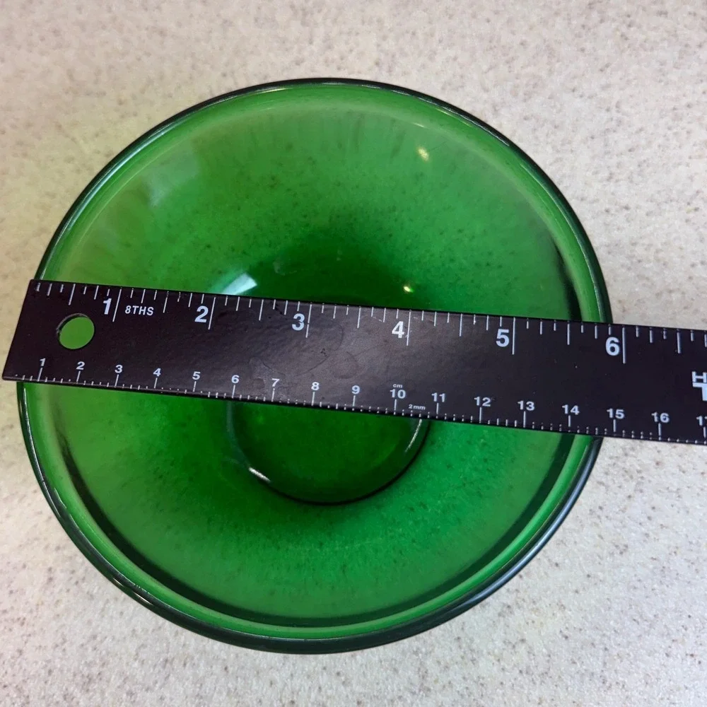VTG Anchor Hocking Forest Green Glass Mixing Bowl Vintage Mid Century 6